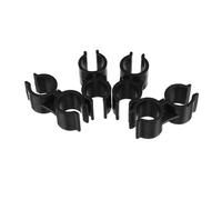 Beatifufu 4pcs Double Port Pipe Clamps Plastic Shelf Pole Connectors for Pipes Secure Dustpan and Broom Link Clips Easy Press Down Installation for Warehouse and Supermarket Shelving