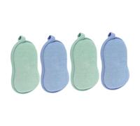 Beatifufu 4pcs Double-sided Bath Sponge Brushes for Boy Girl Exfoliating Scrubber Pads for Gentle Skin Cleaning and Massaging The Shower