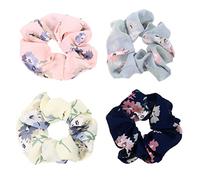 Beatifufu 4pcs Elegant Chiffon Hair Ropes Women Hair Ties Spiral Bands for Ponytail Holders Accessories for Daily Party Birthday Occasions
