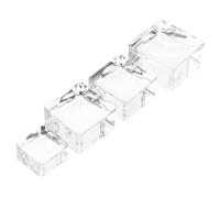 Beatifufu 4pcs Eyelash Extension Holder Crystal Glass Gasket with Smooth Surface Durable Design Easy to Use for Lash Application Grafting Pads Small Medium Large and Extra Large