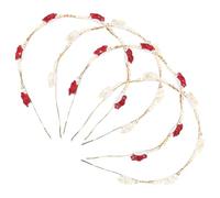 Beatifufu 4pcs Floral Hair Accessories Bridal Headband Pearl Rose Headpiece Wedding Headpiece