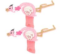 Beatifufu 4pcs Girls Hair Clip Hairpins for Boys and Girls Flamingo Shape Hair Accessories Crazy Colour Pinkissimo