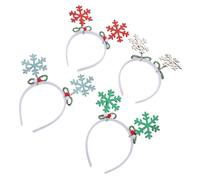 Beatifufu 4pcs Glitter Snowflake Headbands for Women Winter Party Accessories Xmas Holiday Decorations Multi Color Rhinestone Hairbands for Festive Celebrations and Seasonal Events