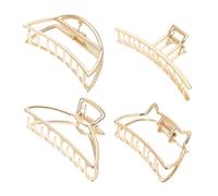 Beatifufu 4Pcs Metal Hair Claw Clips Teeth Jaw Clamp Strong Hold for Thick and Thin Hair for Weddings Parties Travel and Daily Use
