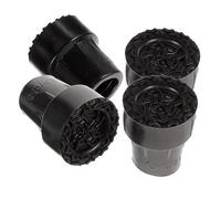 Beatifufu 4Pcs Non-Slip Walking Stick Tips Heavy Duty Crutch End Mat Replacement Foot Pads for Canes Trekking Poles Anti-wear Balance Stability Black