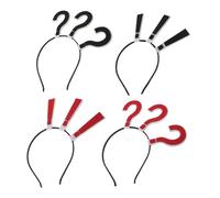 Beatifufu 4pcs Question Mark Headband Punctuation Hair Accessories for Parties Christmas Halloween and Everyday Use Comfortable Fit Unique Design for Creative Styling