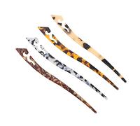 Beatifufu 4pcs Retro Acetate Hair Stick Set Durable Chinese Hairpins for Elegant Buns Smooth Surface Hair Accessories for Women