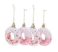 Beatifufu 4pcs Rose Gold Donut Party Decorations Set Artificial Dessert Hanging Ornaments for Christmas Tree Birthday Party Photography Props Holiday Supplies