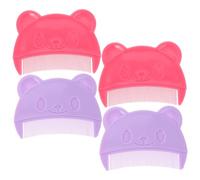 Beatifufu 4pcs Scalp Comb with Fine Teeth for Dandruff and Cradle Cap Removal Cute Bear Design Plastic Hair Detangler for Newborn Boys and Portable Bathing and Grooming Tool