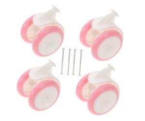 Beatifufu 4pcs Toddler Walker Wheel Replacement Assembly for Baby Push Walker Universal Plastic Wheels with Screws Pink Accessories for Infant Learning Stroller