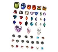 Beatifufu 50pcs Assorted Color Crystal Claw Rhinestones for Sewing, Water Drop Teardrop Glass Rhinestones with Silver Flat Base, Easy to Sew for DIY Garment and Color Assorted Style