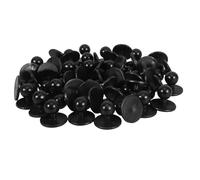 Beatifufu 50Pcs Chef's Button Chef Coat Shirt Buttons ABS Round Chess Piece Shaped Black Professional Sturdy Easy to Attach and Remove Garment Accessories for Kitchen Environments