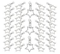 Beatifufu 50pcs DIY Keychain Clip DIY Keychain Snap Hook Star Clip for Crafts Spring Snap for Crafts Star Shaped Lobster Claw Clasp for Key Ring Silver