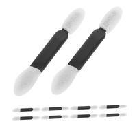 Beatifufu 50pcs Double-ended Sponge Eyeshadow Brush Kit round Heads, Detail, Precision Application, Soft Plastic Handle for Performances and Weddings