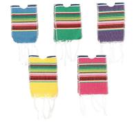 Beatifufu 5pcs Colorful Rainbow Striped Beer Bottle Ponchos Mexican Serapes Style Party Decorations for Cinco De Mayo Festive Alcohol Bottle Covers
