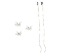 Beatifufu 5pcs Elegant Pearl Chain Hair Clips for Braid Hair Extension and Ponytail Iron Material Clip Accessories to Decorate and Create Beautiful Looks for Daily Life Or Anniversary