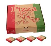 Beatifufu 5pcs Folding Pizza Storage Boxes Portable Takeaway Cardboard Containers for Party Events Outdoor Use with Air Circulation Design to Preserve Freshness