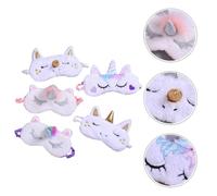 Beatifufu 5pcs Lovely Unicorn Plush Sleeping Eye Mask for Women, Skin-Friendly Material to Eye Pressure, for Nap and Flight Travel Comfort
