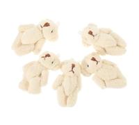 Beatifufu 5Pcs Mini Jointed Tiny Bear Plush Doll DIY Craft Accessories for Hats Scarves Clothes Velvet Bear Ornament for Handmade Clothing Decorations Suitable for Sewing Projects