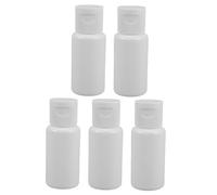 Beatifufu 5pcs PE Plastic Travel Bottles with Flip Caps Leak Refillable Containers for Liquid Toiletries Lotion Makeup and Portable Cosmetic Squeeze Dispensers