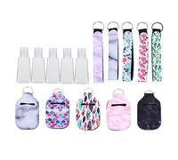 Beatifufu 5pcs Portable Travel Bottle Kit with Key Chain and Cover Refillable Liquid Containers for Hand Lotion and More for Outdoor Business and Family Use Random Style