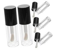 Beatifufu 5pcs Small Refillable Lip Gloss Tubes with Wand Clear Portable Empty Lip Balm Containers for DIY Color Travel Friendly Lightweight Cosmetic Bottles