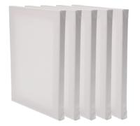 Beatifufu 5pcs Stretched Canvas Panels White Cotton Linen Blank Painting Canvas with Wood Frame for Acrylic Oil Pour Painting Supplies Artists Craft