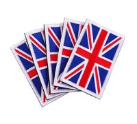 Beatifufu 5pcs UK Flag Embroidered Patches Hand Sewn British Union Jack Badges for Backpacks Hats Clothing DIY Craft Appliques with Hook and Loop Fastener
