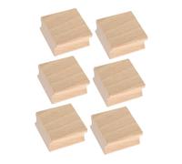 Beatifufu 6 Pcs Blank Groove Beech Wood Stamps DIY Stamper for Handbook Seal Scrapbook Crafting Precision Wooden Stamper for Creative Projects