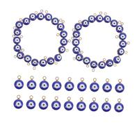 Beatifufu 60pcs Blue Alloy Evil Eye Charms Pendants for DIY Jewelry Making Small Necklace Spacer Beads for Crafting Bracelets Earrings Versatile Mystical Accessories for Creative Designs