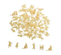 Beatifufu 60Pcs Cat-shaped Metal Charms DIY Epoxy Resin Fillers for Phone Case Ornament Crafting Color-lasting Decorative Accessories with Random Styles for Jewelry Making and Handicrafts