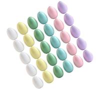 Beatifufu 60pcs Egg Shape Wood Beads Loose Beads with Smooth Surface Without Burrs Assorted Color for Earrings Necklace DIY Crafting Random Color
