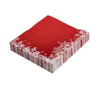 Beatifufu 60PCS Red and White Snowflake Disposable Dinner Napkins for Christmas Party Decorations Soft Wood Pulp Paper Serviettes for Holiday Luncheon and Festive Year Gatherings