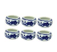 Beatifufu 6Pcs Creative Small Porcelain Ink Bowls for Calligraphy Painting Ceramic Ink Containers Multi Functional Water Dish and Brush Tray Chinese Art Supplies