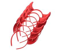 Beatifufu 6pcs Devil's Horn Headband Devil Horns Hair Clips Hairband Headband Halloween Cosplay Props Halloween Party Decoration Red Cloth