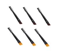 Beatifufu 6pcs Dual-ended Mini Portable Eyebrow Brush Set Light Brown Dark Brown Eyebrow Shaping Tool for Precise Trimming and Grooming for Makeup Enthusiasts