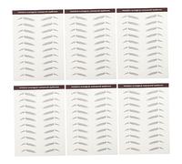 Beatifufu 6pcs Makeup False Eyebrows Stickers Temporary Brow Natural Fake Eyebrows Brown Brow Shaper
