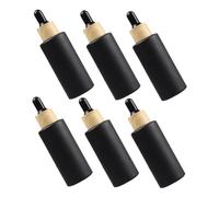 Beatifufu 6pcs Refillable Frosted Glass Dropper Bottles with Black Pipette Caps for Essential Oils Cosmetic Containers Medicine Dropper Bottles for Skincare and Perfume Storage