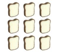 Beatifufu 6pcs Reusable Toast Design Dish Cleaning Sponges Pack, Effective Scrubbing Kitchen Sponge for Washing Dishes and Pots, Non-Scratch Household Cleaning Tool