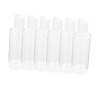 Beatifufu 6pcs Travel Refillable Plastic Toiletry Bottles with Screw Caps Lotion Containers for Shampoo Conditioner Shower Gel Portable Travel Necessity for Business Trips and Family Use