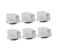 Beatifufu 6pcs Zinc Alloy Gas Stove Knobs Universal Fit Metal Replacement Knobs for Gas Cooker Stoves Brushed Silver Finish Suitable