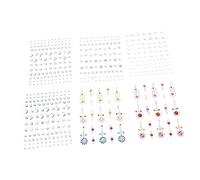 Beatifufu 6sheets Eye Face Gems Stickers Shiny Rhinestone Face Jewels for Festivals Parties and Daily Use Safe Material Various Shapes for Makeup Looks