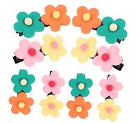 Beatifufu 8pcs Candy Color Flower Hair Clips Set for Girls 4 Green Orange Pink Yellow Floral Barrettes Strong Hold for Boys and Girls Hair Accessories
