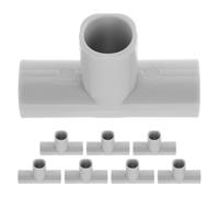 Beatifufu 8pcs Pvc Pipe Fitting Tee Connector Pe 3 Way Corner Canopy Fitting Kit for Pet Tent, Adjustable Size, Necessary Accessories, Indoor and Garden Use