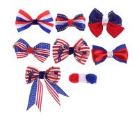 Beatifufu 8pcs Red White Blue Striped Hair Claw Clip Usa Flag Hair Accessories for Women Gentle Duckbill Barrettes for Independence Day and Themed Holiday Parties