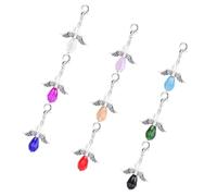 Beatifufu 9pcs Angel Pendant Charms and Wing Bead Charms for Jewelry Making Diy Crafts, Metal Alloy Crystal Water Drop Design, Multi-color Set for Crafting Accessories