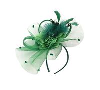 Beatifufu Beautiful Bridal Feather Headband Mesh Yarn Headpiece Elegant Wedding Headgear
