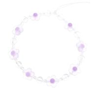 Beatifufu Bohemian Beaded Phone Chain Charm Acrylic Flower Phone Lanyard for Women DIY Anti-lost Hanging Decoration