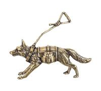 Beatifufu Brass Dog Figurine German Shepherd Statue for Home Office Use, Small Desk Ornament with Versatile Placement and Artistic Detailing, Vintage Style Table Decor Accent