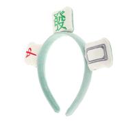 Beatifufu Bright Green Mahjong Hair Hoop Novelty Headband for Parties Creative Funny Hairpiece for All Ages Unique Idea Mahjong Headdress Accessory